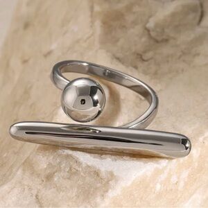 Anthropologie Silver Modern Ring